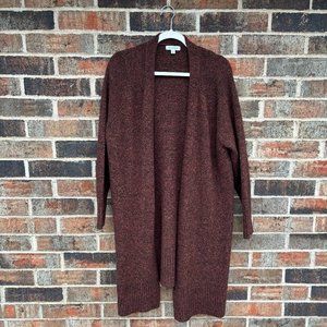 Prologue Cozy Long-Sleeve Brown-Maroon Cardigan